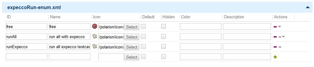Enumeration für Testrun (expeccoRun-enum.xml)