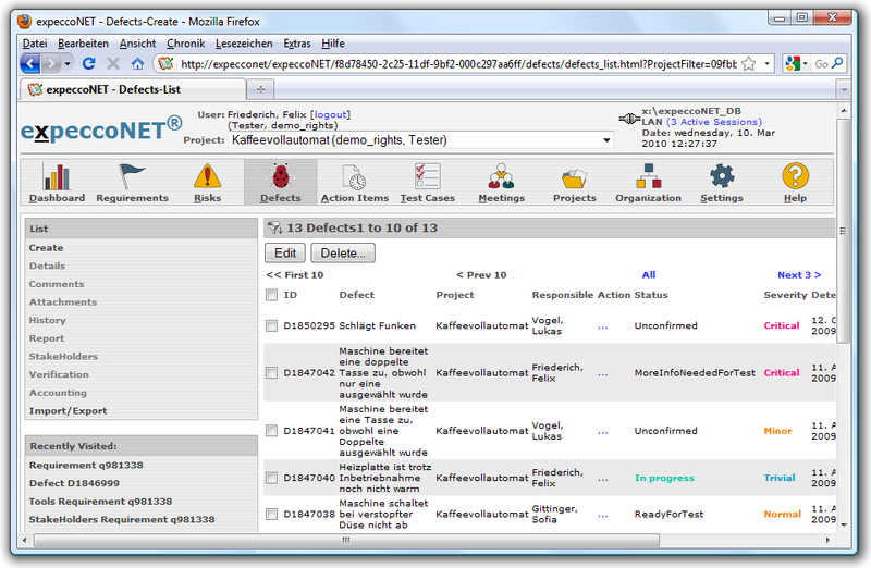 Datei:ExpeccoNET - defects-list.png