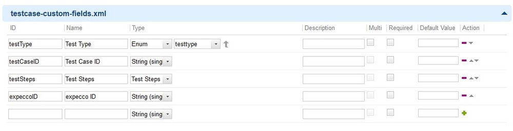 Zusätzliches Customfield expeccoID für Testcase
