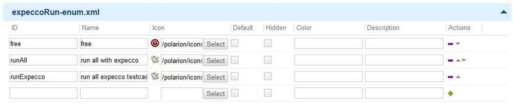 Enumeration für Testrun (expeccoRun-enum.xml)