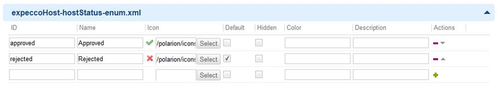 Enumeration für den Status von expeccoHost
