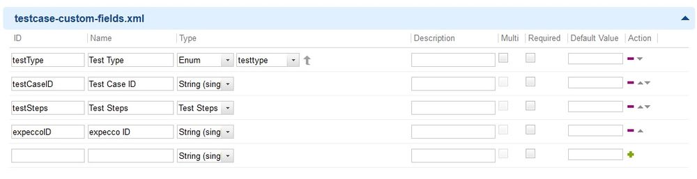 Zusätzliches Customfield expeccoID für Testcase